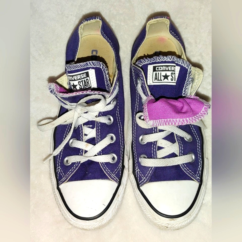 Women's Purple Double Tongue Converse Size 6